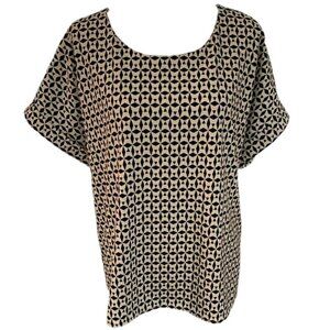 Melloday Womens Black White Short Sleeve Top